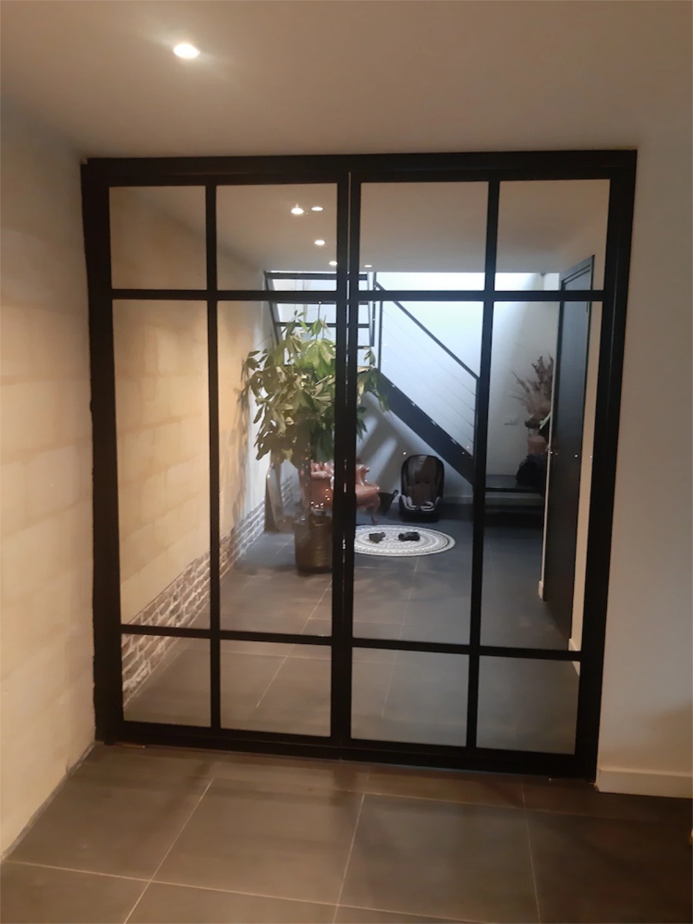 dubbele stalen deuren met glas